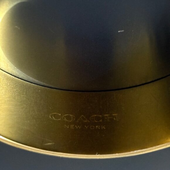 Coach New York Gold-Tone Enamel Bangle Bracelet With Multicolor Stripes - Picture 5 of 8